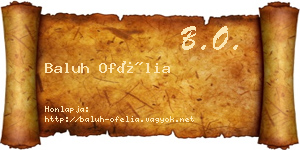 Baluh Ofélia névjegykártya